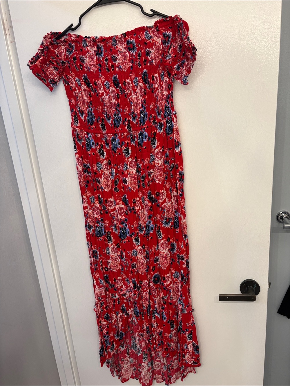 Hot Kiss Red Floral Maxi Dress